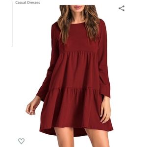 Boho Round Neck Flowy Swing Skater Casual Dress